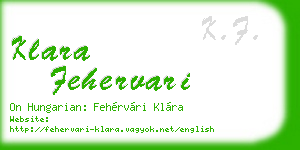 klara fehervari business card