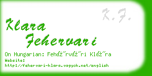 klara fehervari business card